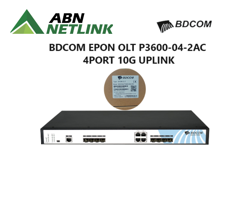 BDCOM EPON OLT P3600-04-2AC 4PORT 10G UPLINK RACK MOUNT
